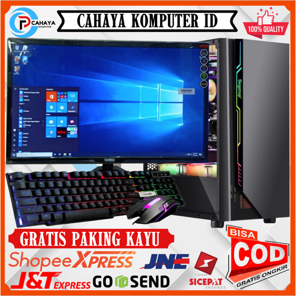 Pc Gaming Editting Intel Core i7 Ram 16GB SSD 256GB Monitor 24 Inch Fulset Tinggal Pakai