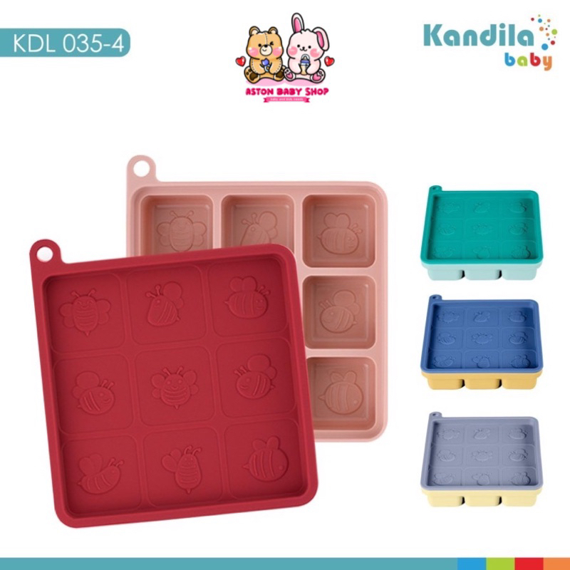 Kandila Baby Cute Bees Silicone Ice Tray 9 x 25 ml KDL035-4 Wadah Kaldu Mpasi Kotak Mpasi Cetakan Silikon