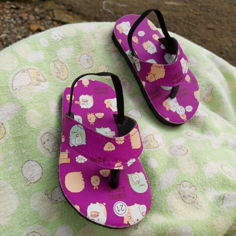 Sandal Baby Laki Laki Perempuan Tali Karet Belakang Sumikko Gurashi Sandal Anak