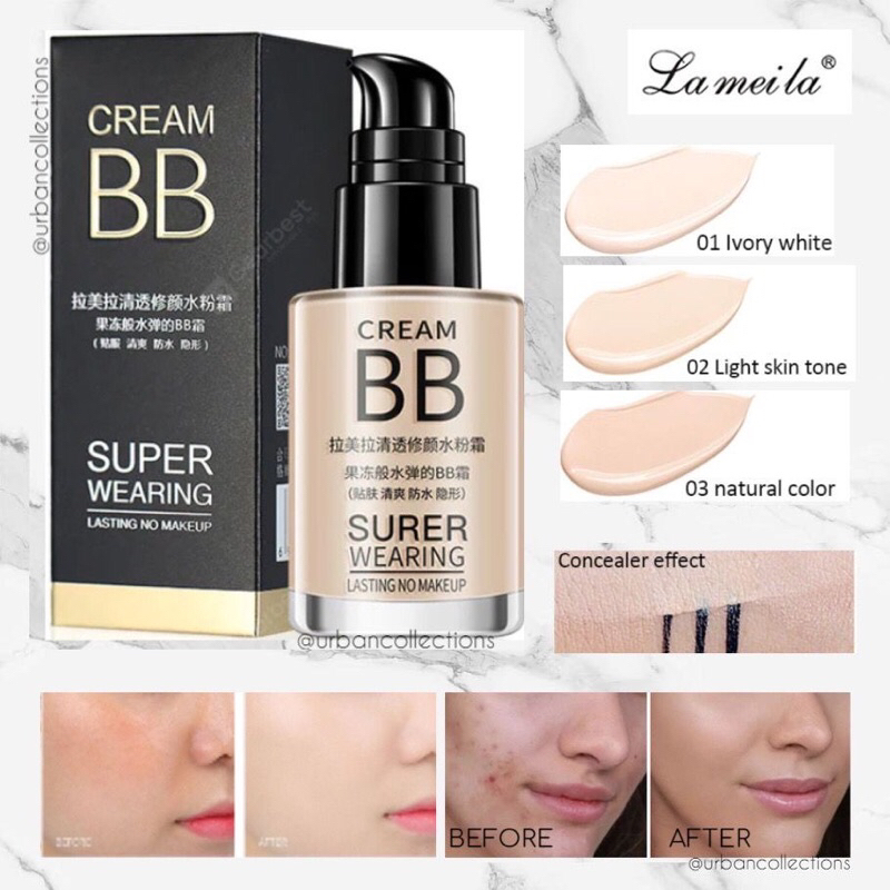 OliveShop ❤️ Lameila La Mei La Foundation BB Cream Super Wearing Moisturizing Base Makeup