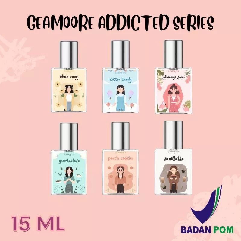 BPOM GEAMOORE ADDICTED SERIES PARFUM 15ML / MINYAK WANGI GEAMORE  Geamoore Spray Eddited Scent 15 ML