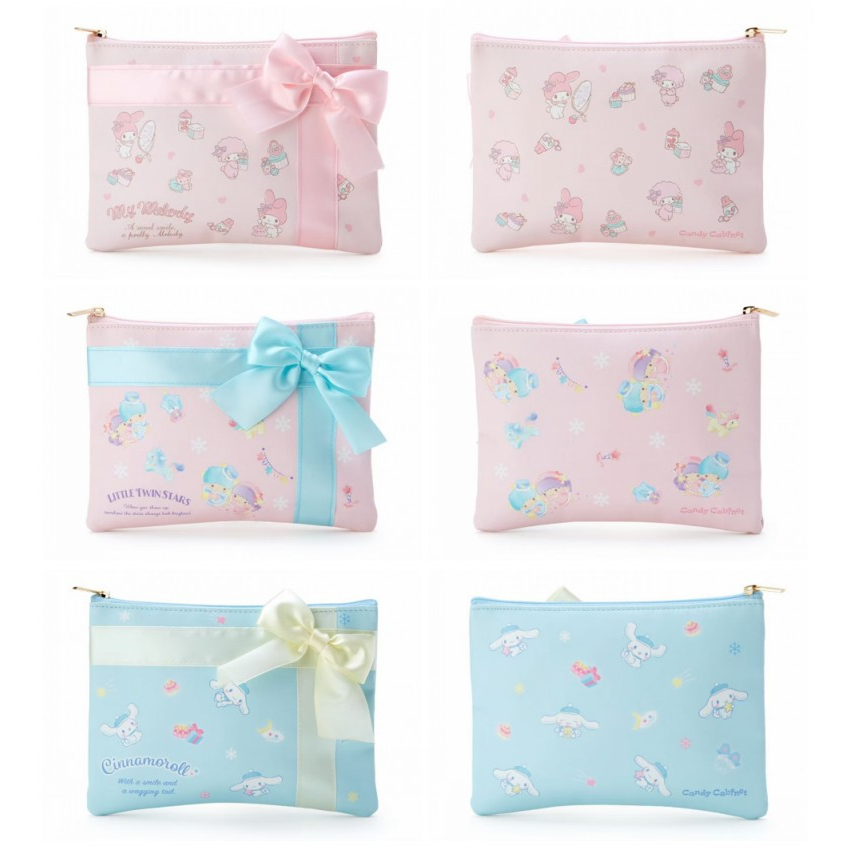 Pouch kosmetik pencil case serbaguna hello kitty melody cinnamoroll badtzmaru kuromi pompompurin pooh ariel stitch