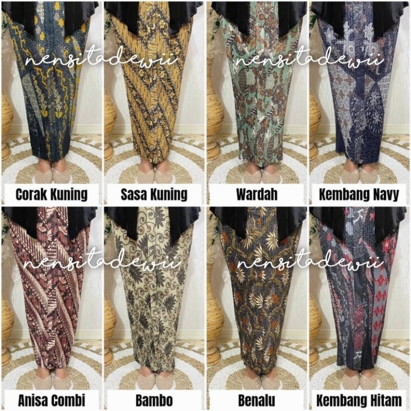 [Part 2] Rok Plisket Wiru - Motif Lengkap / Warna &amp; Motif Cantik