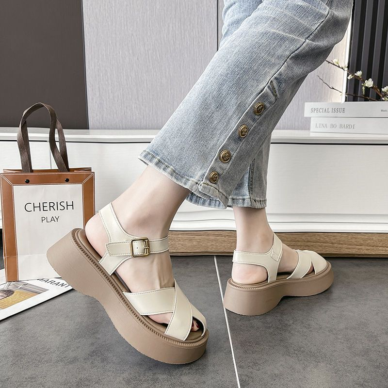 [COZY] Maria Sepatu Wedges Tali Wanita Fashion Import Korea