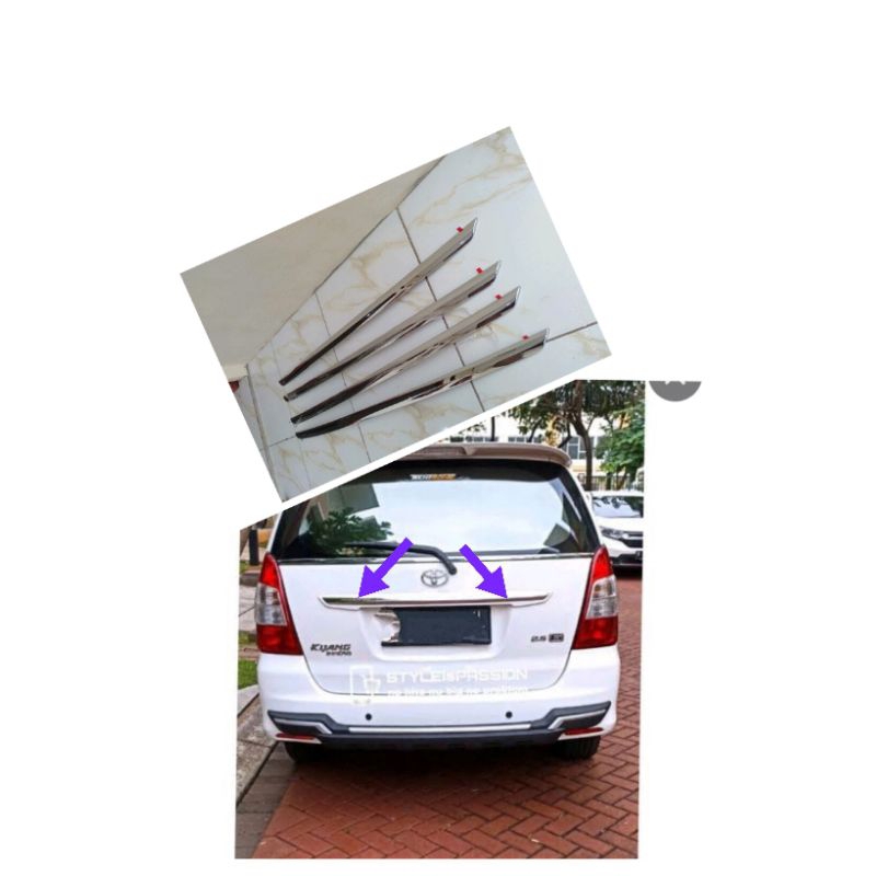 garnish crhome trunklid belakang innova lama 2011-2015 part original