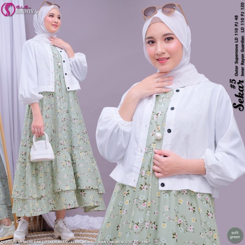 SEKAR ,ANIRRA  Series One  Set 2 in 1 (dress &amp; Auter) Ori by Shofiya