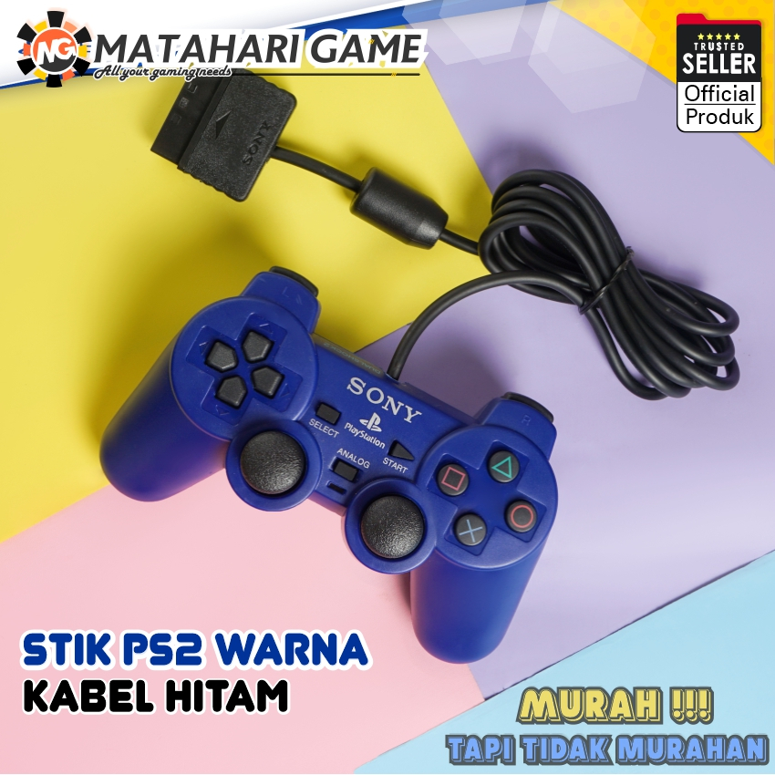 Stick Stik PS2 Playstation 2 Sony Warna Merah  / Getar