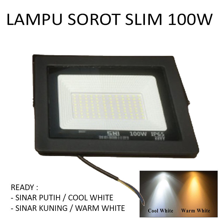 Lampu Sorot LED ANTI AIR 10 20 30 50 100 200 W Watt Putih Dan Kuning kotak tembak 220volt- OUTDOOR