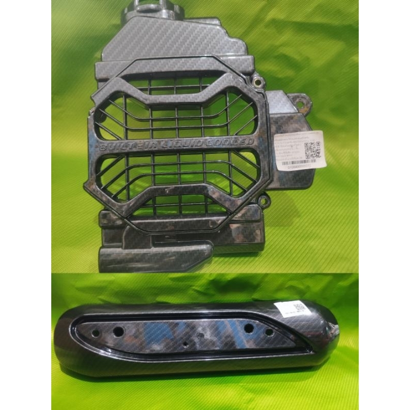cover tutup radiator knalpot vario 110 carbon karbon 5 dimensi bozooka