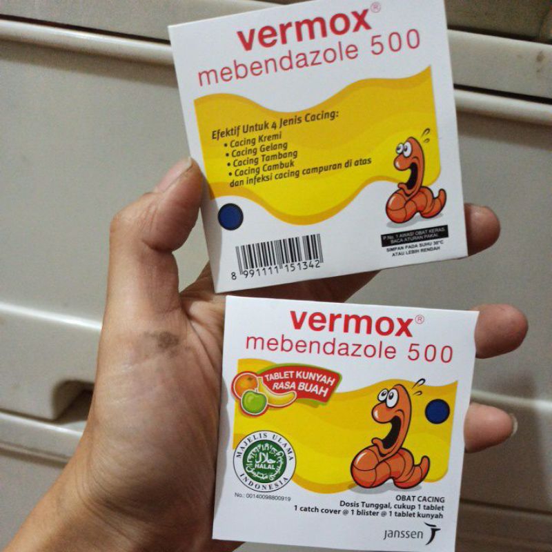 Vermox Obat cacing tablet kunyah anak dan dewasa