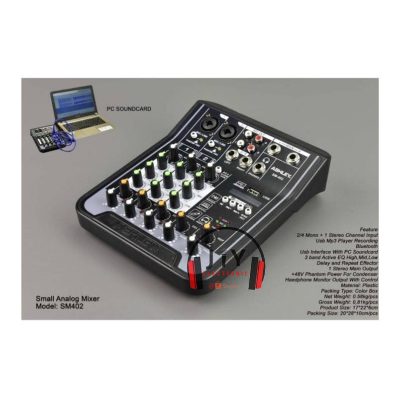 Audio Mixer Ashley 4 Channel SM402 SM-402 SM 402 Original