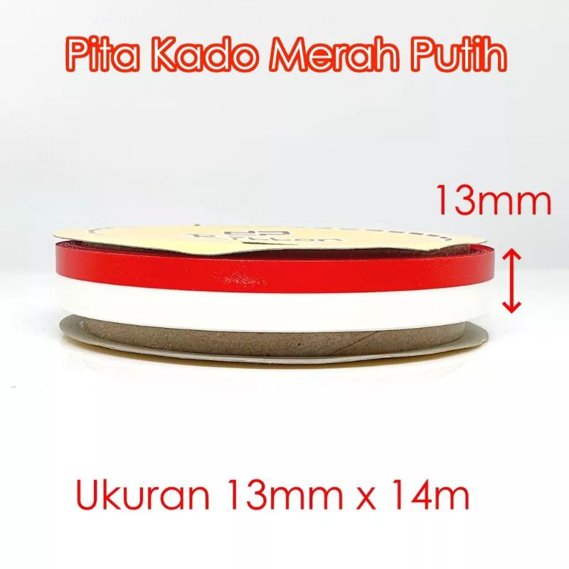 

Pita bisa untuk ikat kepala lebar 1,3 cm panjang 14 meter merah putih Bendera Indonesia Merdeka biasa disebut pita kado atau pita yang bisa di curling