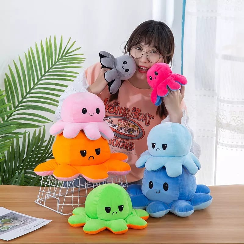 BONEKA GURITA 2 SIS BOLAK BALIK UKURAN 20CM 2 WARNA BONEKA CUMI CIUMI BONEKA OKTOPUS BONEKA VIRAL