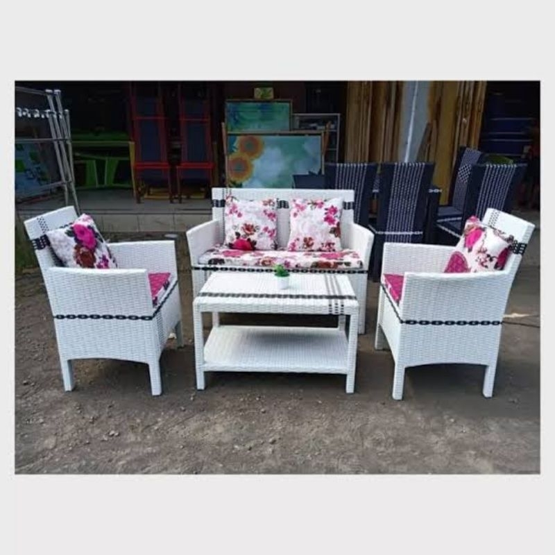 Sofa Tamu Hawai Rotan Sintetis