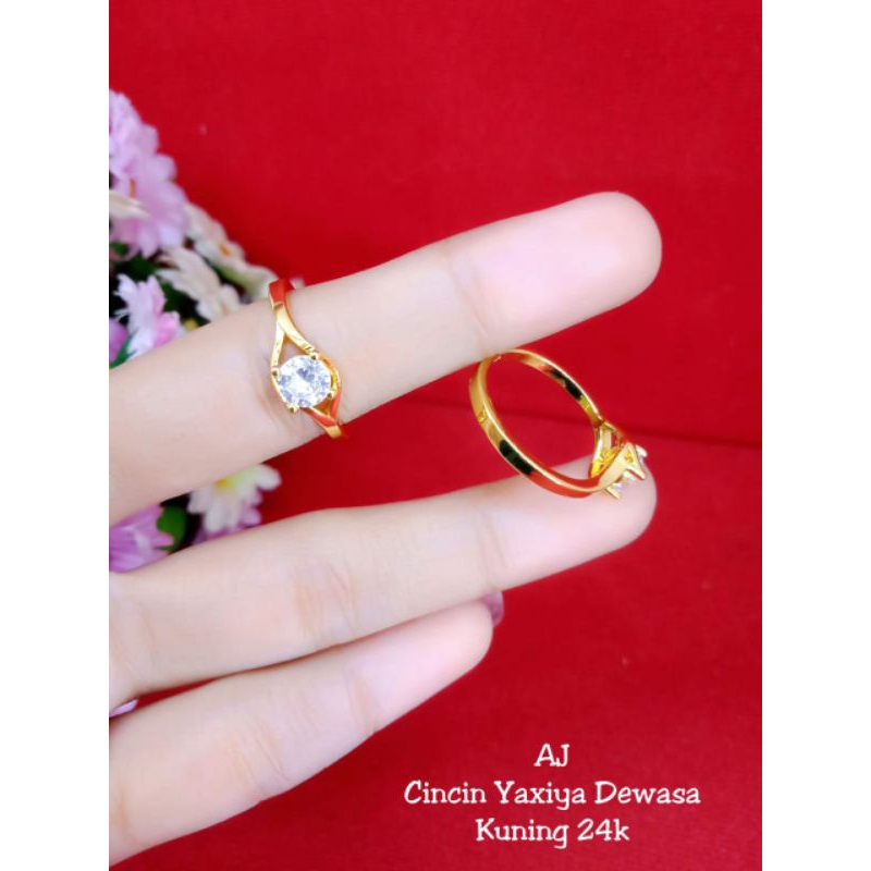 cincin zicron 1/4suku lapis emas 24k