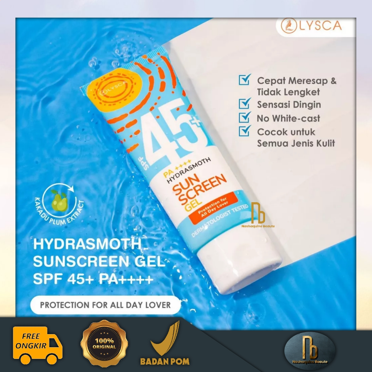 LYSCA HYDRASMOTH Sunscreen Gel SPF 45 PA++++