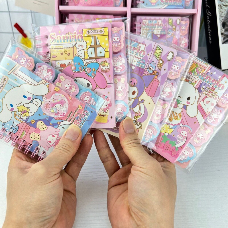 

Mini Ring Book Sanrio / Buku Notes Kecil Cinnamoroll Kuromi Melody • Cciyl.Wear •