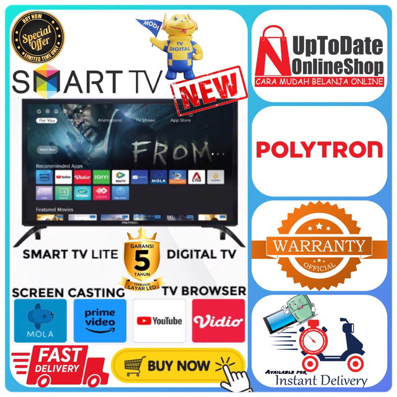 TV POLYTRON PLD32CV1569 PLD 32CV 1569 LED 32INCH SUPER SMART TV YOUTUBE HD LED TV POLYTRON