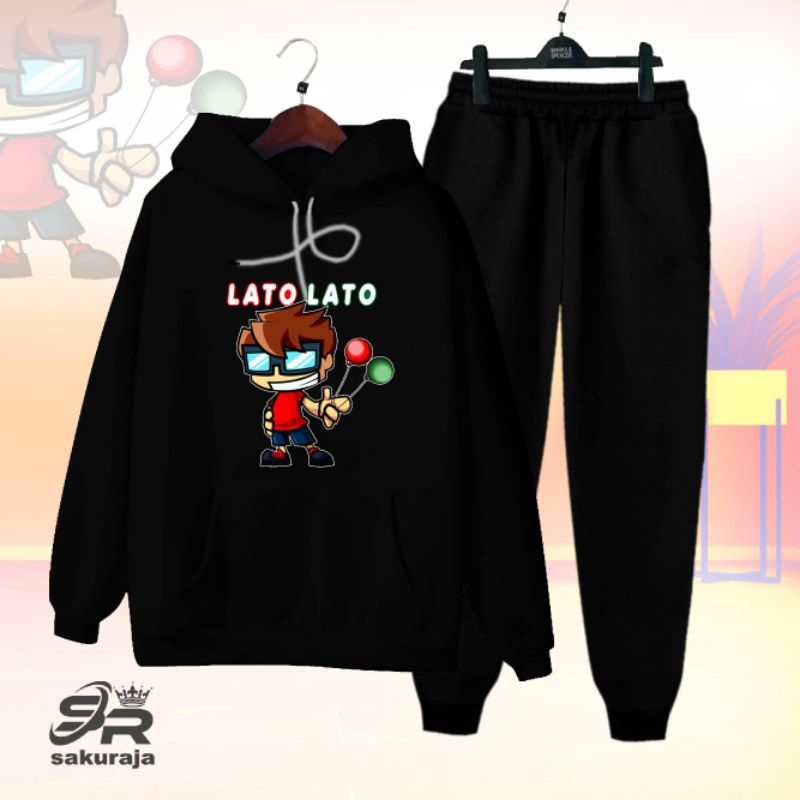 satu set hoodie anak gambar Lato lato/bisa cod