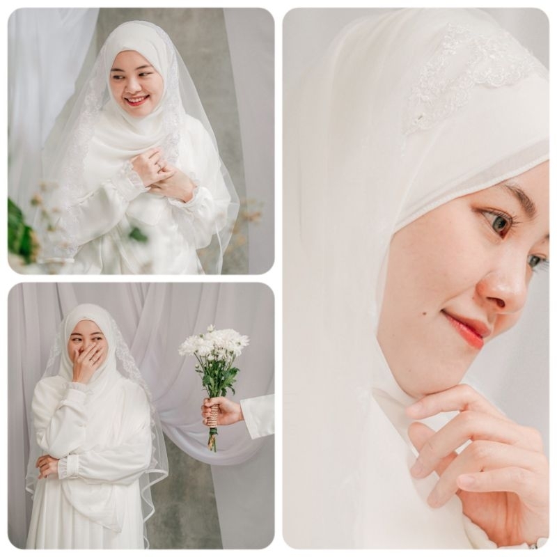 AKSESORIS NIKAH TILEU AKAD DAN KHIMAR BY HIJAB ALILA