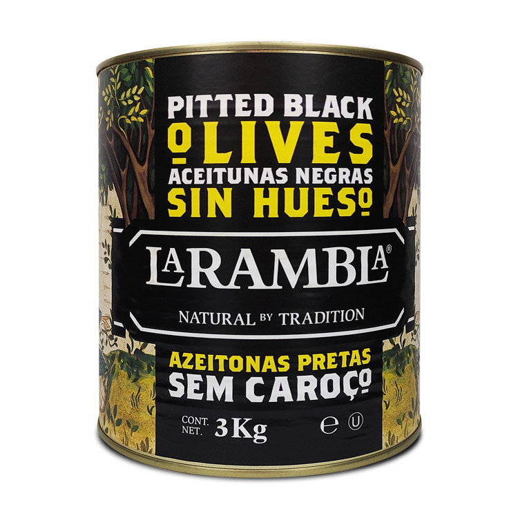 

Black Pitted Olive La Rambla / Zaitun HItam Tanpa Biji La Rambla 3 Kg