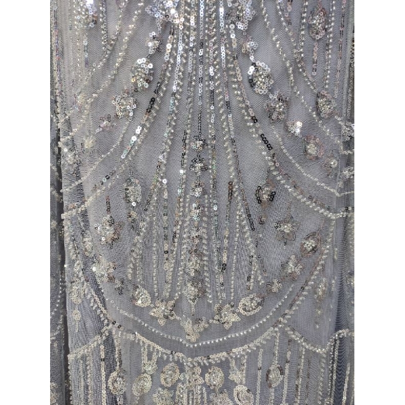 Kain Tile Ziad Nakad Sequin Dress Sapto Payet Silver