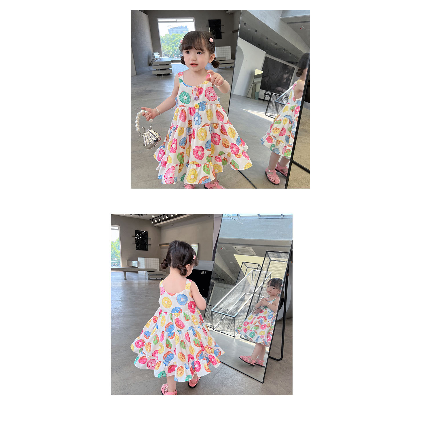 MODEL TERBARU DRES KOREAN STYLE MOTIF DONAT