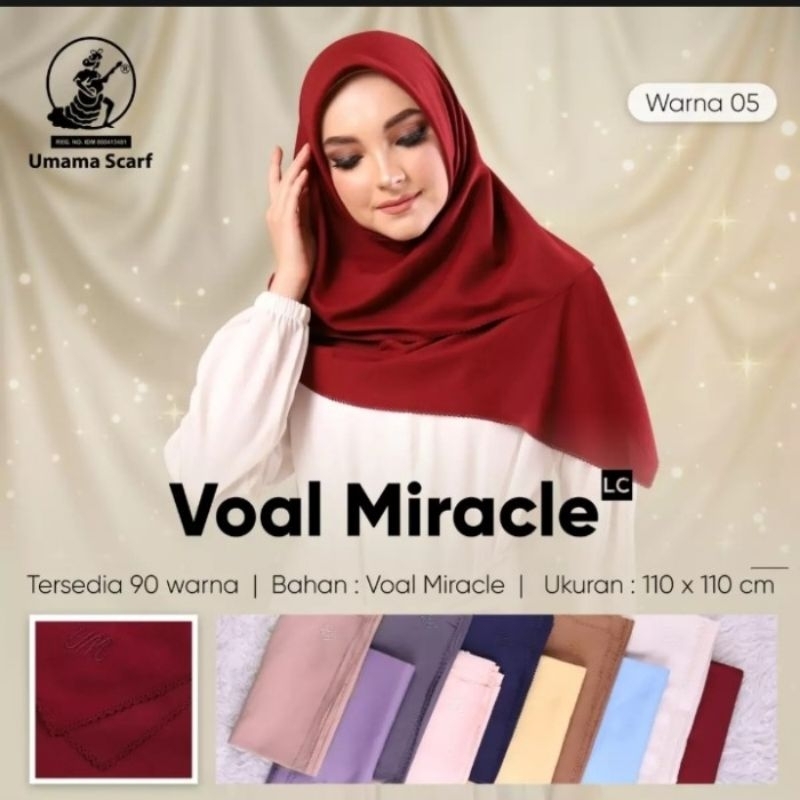 Jilbab Segi Empat Voal Miracle ORI By Umama 110×110. - Maroon
