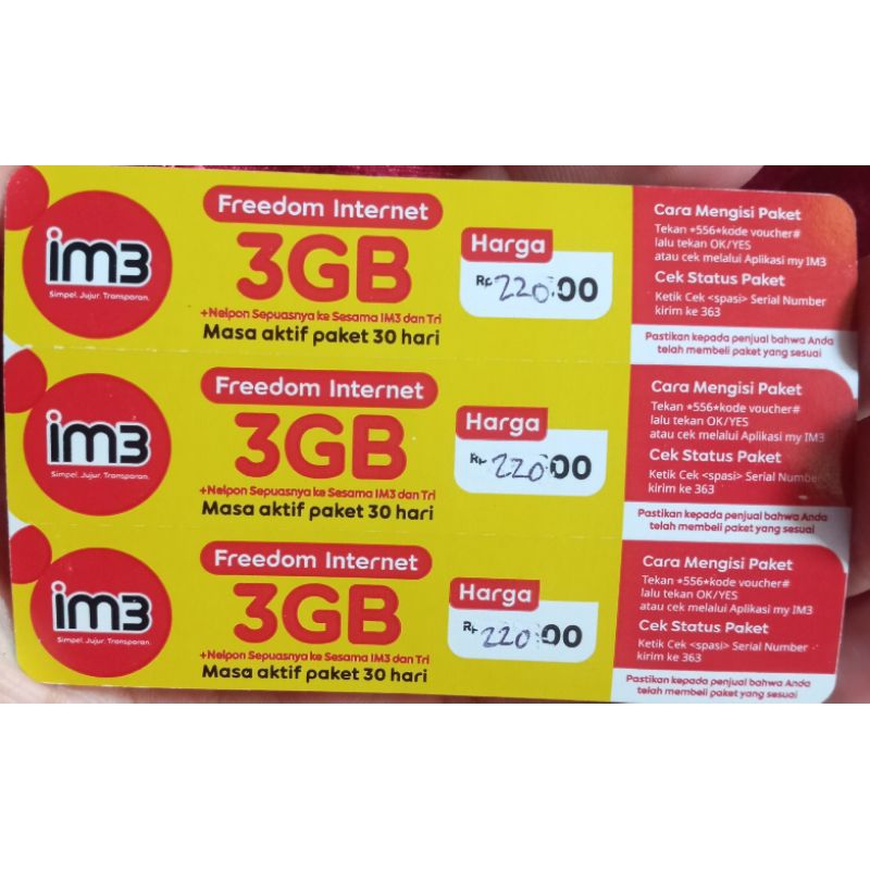 VOUCHER INDOSAT FREDOM 3GB JATENG DIY