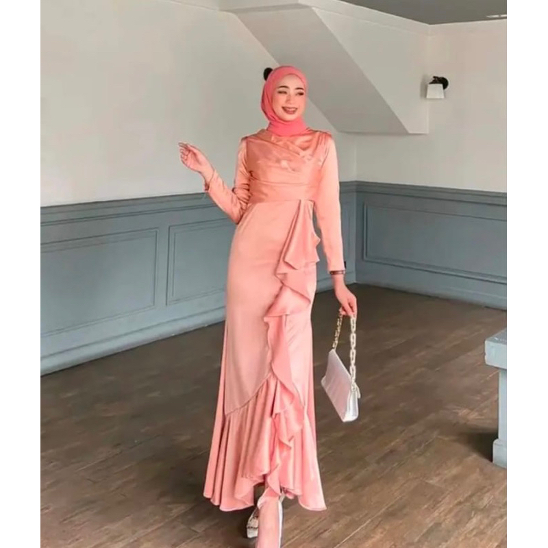 Gamis Satin Kondangan - Dress Pesta - Gamis Bridesmaid