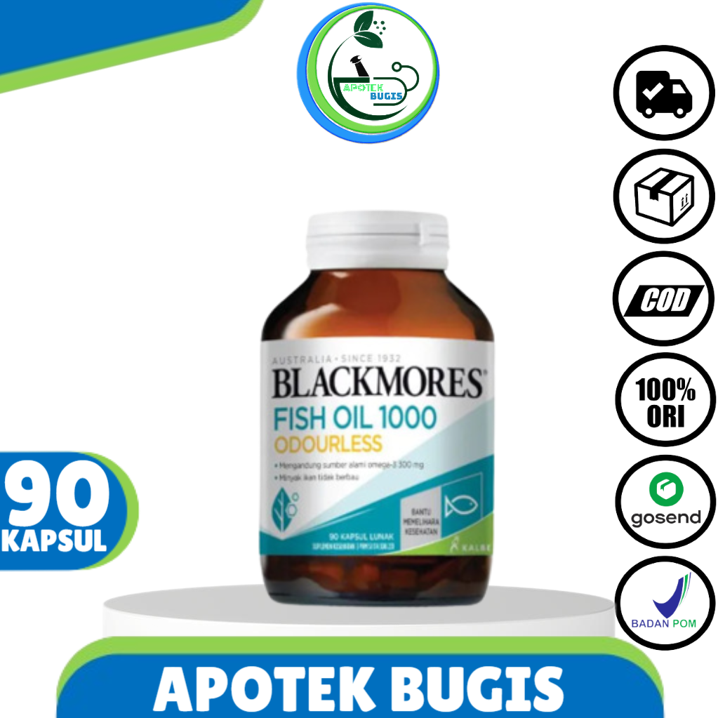 Blackmores Odourless Fish Oil 1000 Minyak Ikan Isi 30-90 Capsules