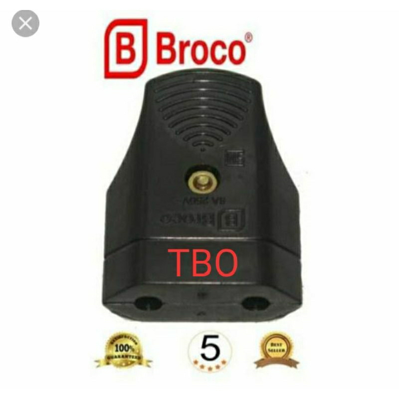 Broco Kontra Steker Gepeng Hitam 334LN , Kontra Colokan Cewek Female Gepeng