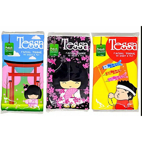 ✦SINAR✦Tessa FACIAL 50 lembar TRAVELPACK TISU WAJAH 50 SHEET 2 PLY