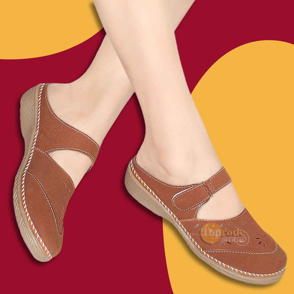 SANDAL SEPATU SLIP ON FLAT KARET TERBARU KEKINIAN TALI CASUAL SANTAI SELOP MURAH WANITA SLOP  TC16X