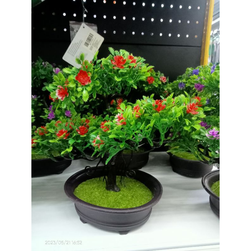 bunga bonsai artificial lengkap dengan pot hiasan meja ruang tamu dan kantor
