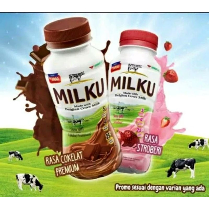 

Milku Susu UHT rasa Coklat/Stawbery 200 ml