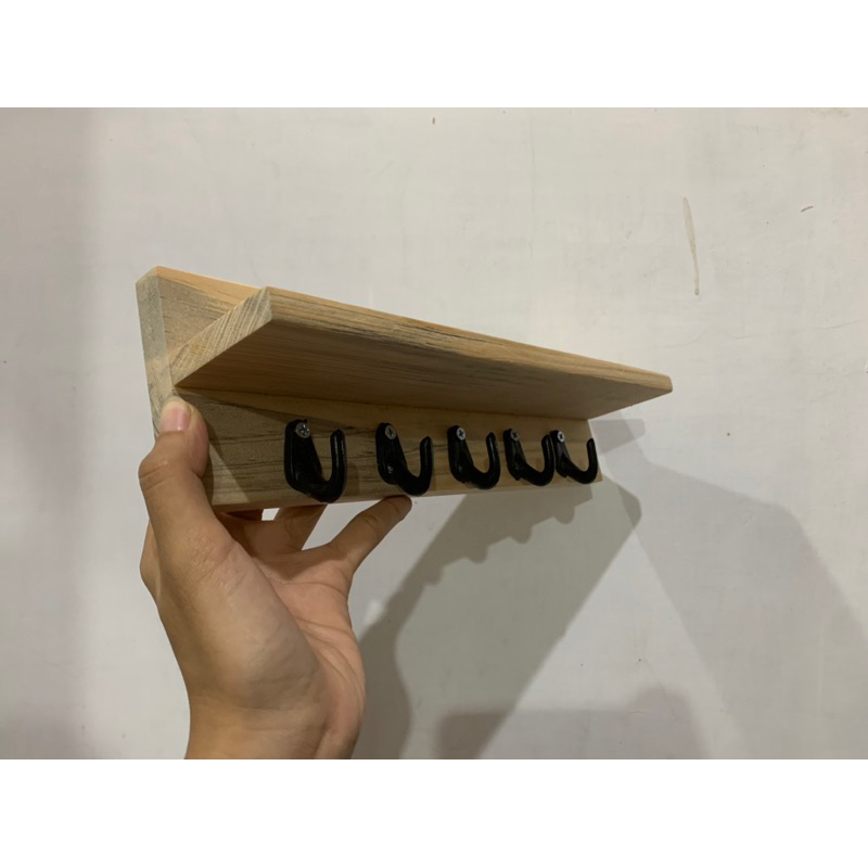 U0334 Gantungan / Hanger / Hook Baju Gantungan Kunci Kayu Halus