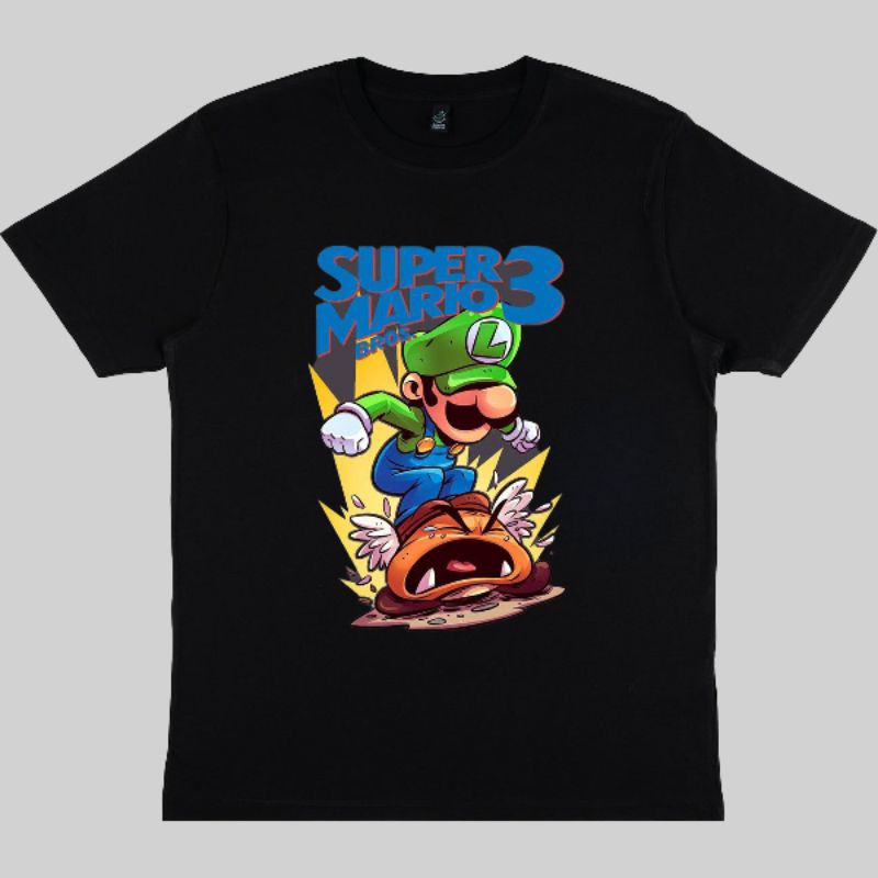 Baju Kaos Anak Laki-Laki Super Mario 3 Umur 2-3 Tahun
