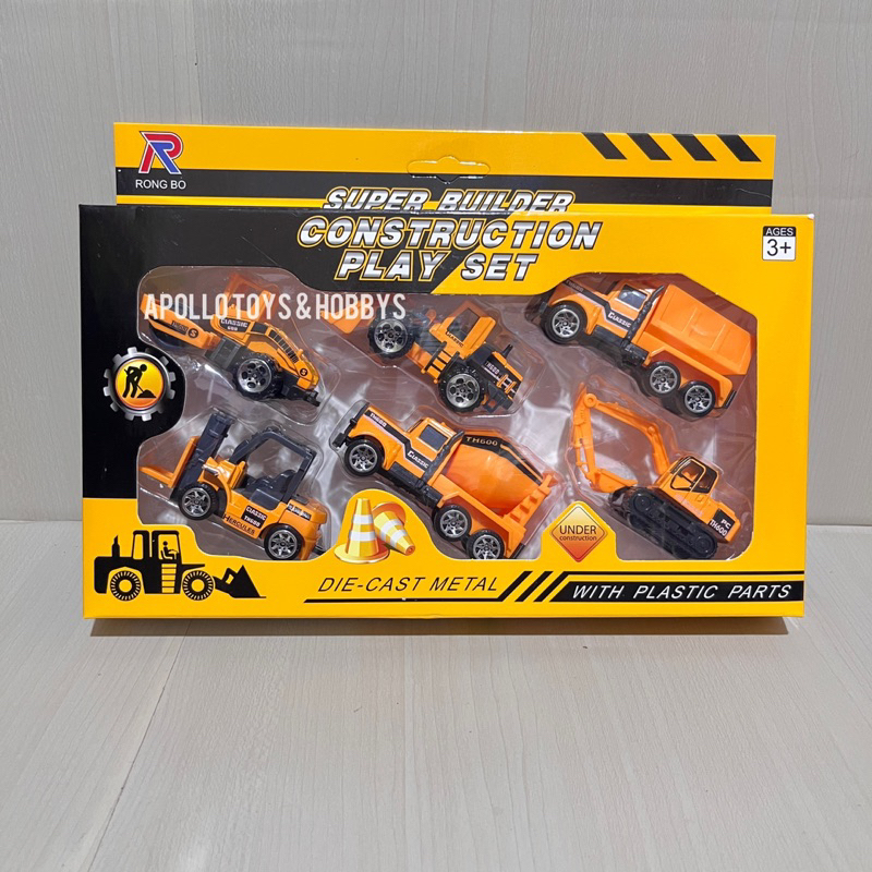 MAINAN ANAK DIECAST MOBIL KONTRUKSI / DIECAST CONTRUCTION METAL SUPER BUILDER PLAY SET