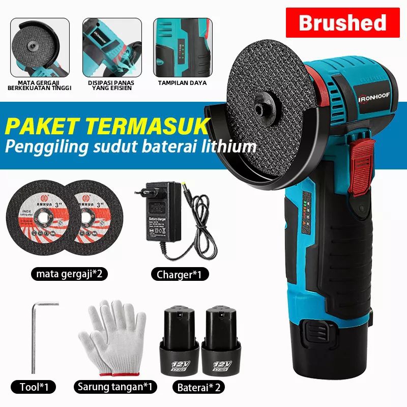 TERMURAH IRONHOOF KIT GERINDA SUDUT MINI 500W PENGGILING SUDUT LISTRIK MINI 19500RPM