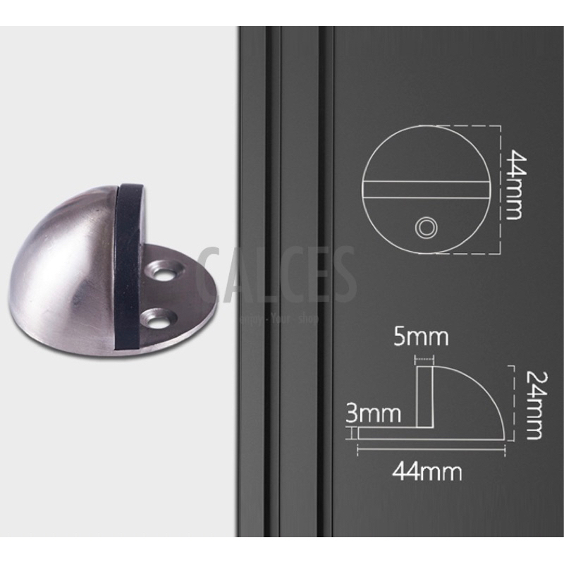 Door Stopper Bulat Stainless 2in1 | Penahan Pintu Model Bulat Keong | Door Stop