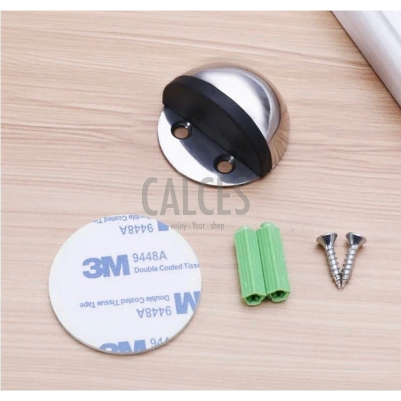 Door Stopper Bulat Stainless 2in1 | Penahan Pintu Model Bulat Keong | Door Stop