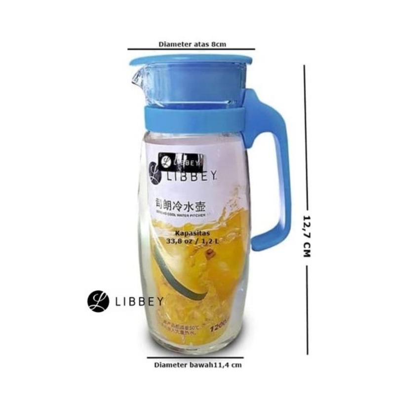 Pitcher kaca /Fiesta Jug/Teko minum/Teko minyak Merk libbey/1.2Liter