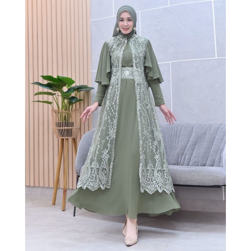 Gamis Dress Tile Janeeta Outer Lepas Pasang Terbaru| Gamis Pesta| Gamis Kondangan| Gamis Tile| Gamis| Gamis Seragaman Keluarga| Dress| Gamis Lamaran| Gamis Kebaya Modern| Gamis Payet Mutiara| Dress|