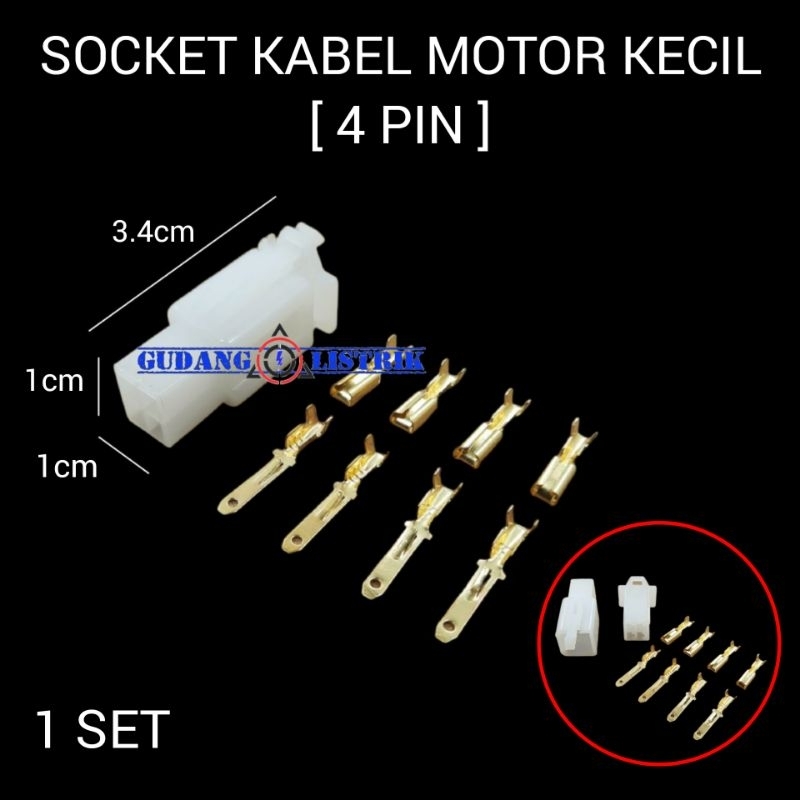 Socket Scun 4 Pin Kecil Soket Kabel Motor Mobil Konektor Kabel Skun