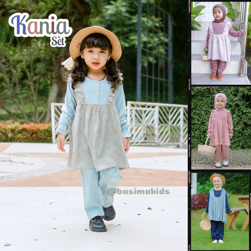[CLEARANCE SALE] KANIA SET | ONE SET ANAK PEREMPUAN 1-8 TAHUN | SETELAN RAYON ANAK PEREMPUAN| BASIMA