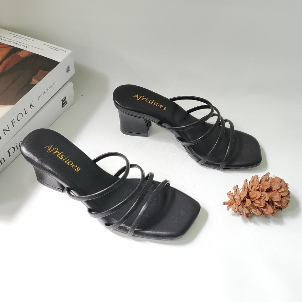 Afrishoes ROSEE Sandal Heels Wanita EMPUK 5cm