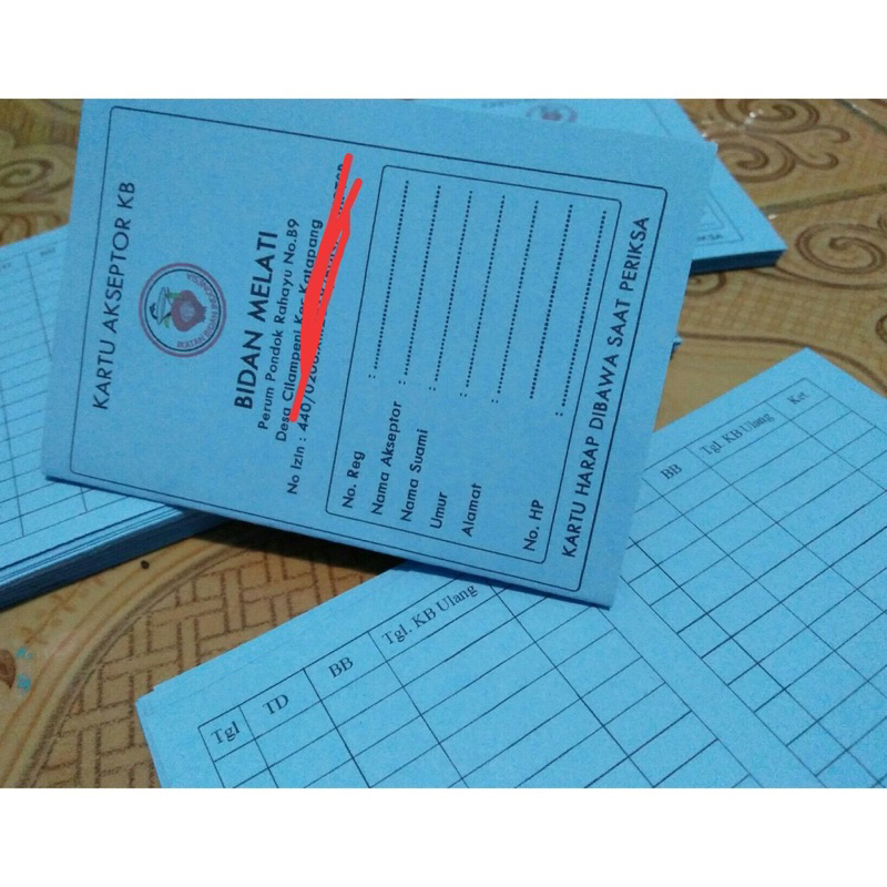 

Cetak Kartu KB Lipat 2 Custom Berwarna Bidan Akseptor