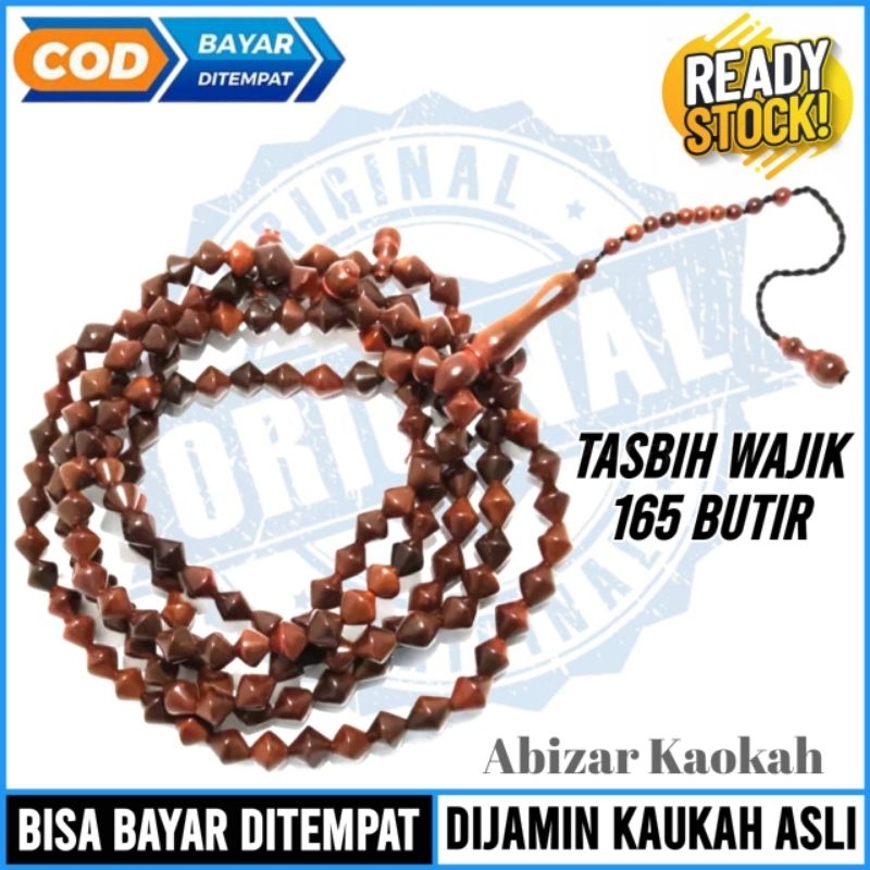 Tasbih Kaukah Kokka Kaokah Asli 100% Original Motif Wajik 165 Butir Murah