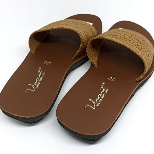 Sendal Sandal Wanita SOL KARET MENTAH TIDAK LICIN Sandal Model Terbaru Rajut Import Ori-VINCENT